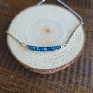 London Blue Topaz Faceted Crystal Dainty Choker, Necklace or Bracelet