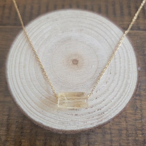 Dainty Citrine Cylinder Tube Choker Layering Necklace