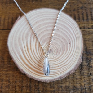 Tourmalinated Quartz Dainty Teardrop Pendant Necklace