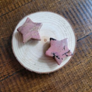 Rhodonite Worry Stone Palm Stars