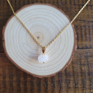 Rose Quartz Raw Nugget Pendant Necklace