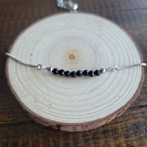 Schwarzer Turmalin Facettiert Kristall Zierliche Choker, Halskette oder Armband