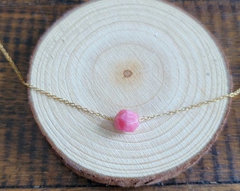 Zierliche Rosa Rhodochrosit Choker Halskette