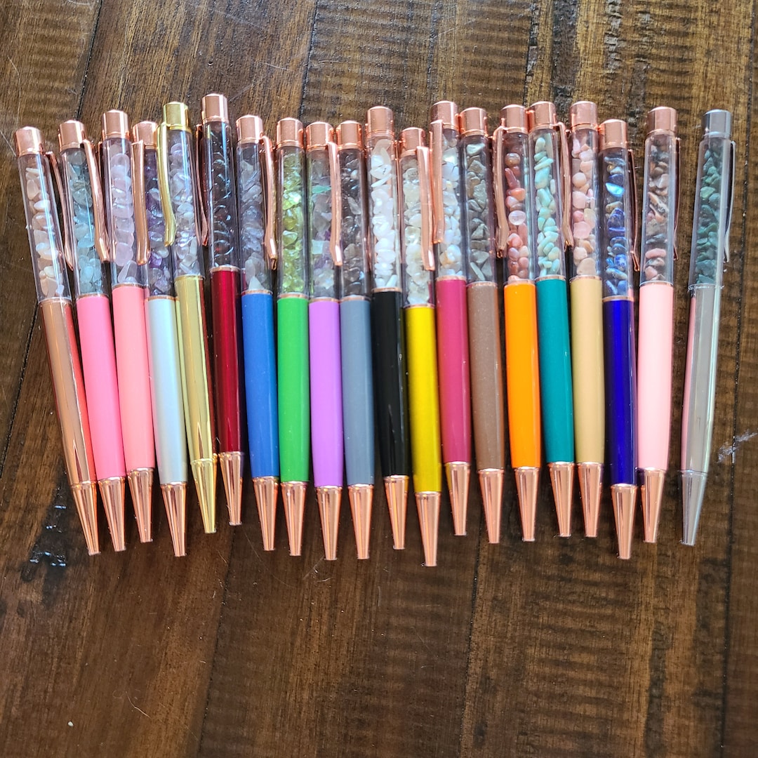 Crystal Pens With Rhinestone Top in Velvet Bag With Two Pen Etsy