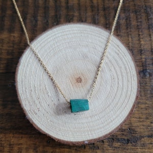Dainty Malachite Cylinder Tube Choker Layering Necklace