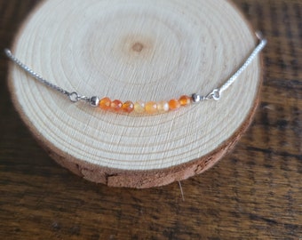 Carnelian Faceted Crystal Dainty Choker, Necklace or Bracelet