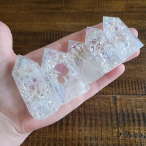 Aura Crackle Quartz/Fire and Ice Quartz Tower Point