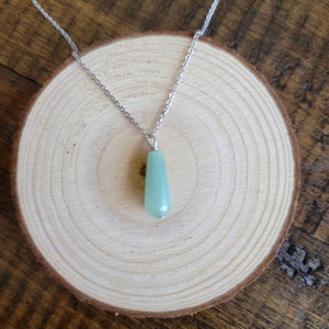 Green Aventurine Dainty Teardrop Pendant Necklace