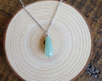 Verde Avventurina Dainty Teardrop Pendente Collana