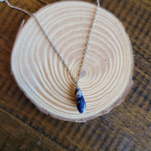 Sodalite Dainty Teardrop Pendant Necklace