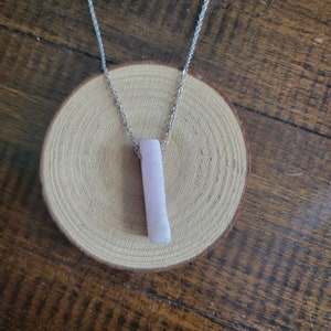 Pink Kunzite Bar Pendant Necklace
