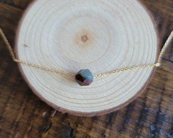 Dainty Bloodstone Choker Layering Necklace