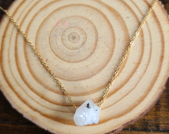 Moonstone Raw Nugget Necklace