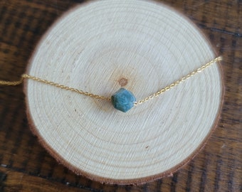 Dainty Moss Agate Choker Layering Necklace