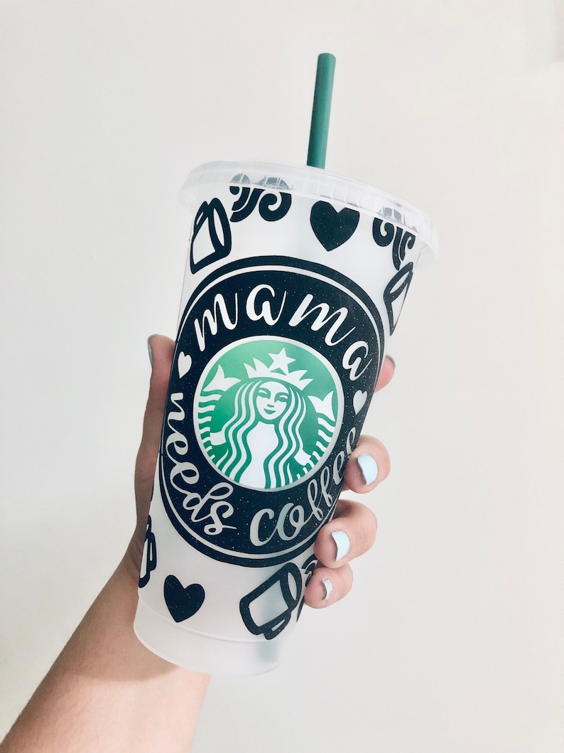 Coffee Gift Mama Needs Coffee Venti Starbucks Cold Cup Coffee Lover Personalized Cup