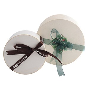 2 Pack Biodegradable Round Small Wooden Packaging Box Lid - Ribbons Not ...