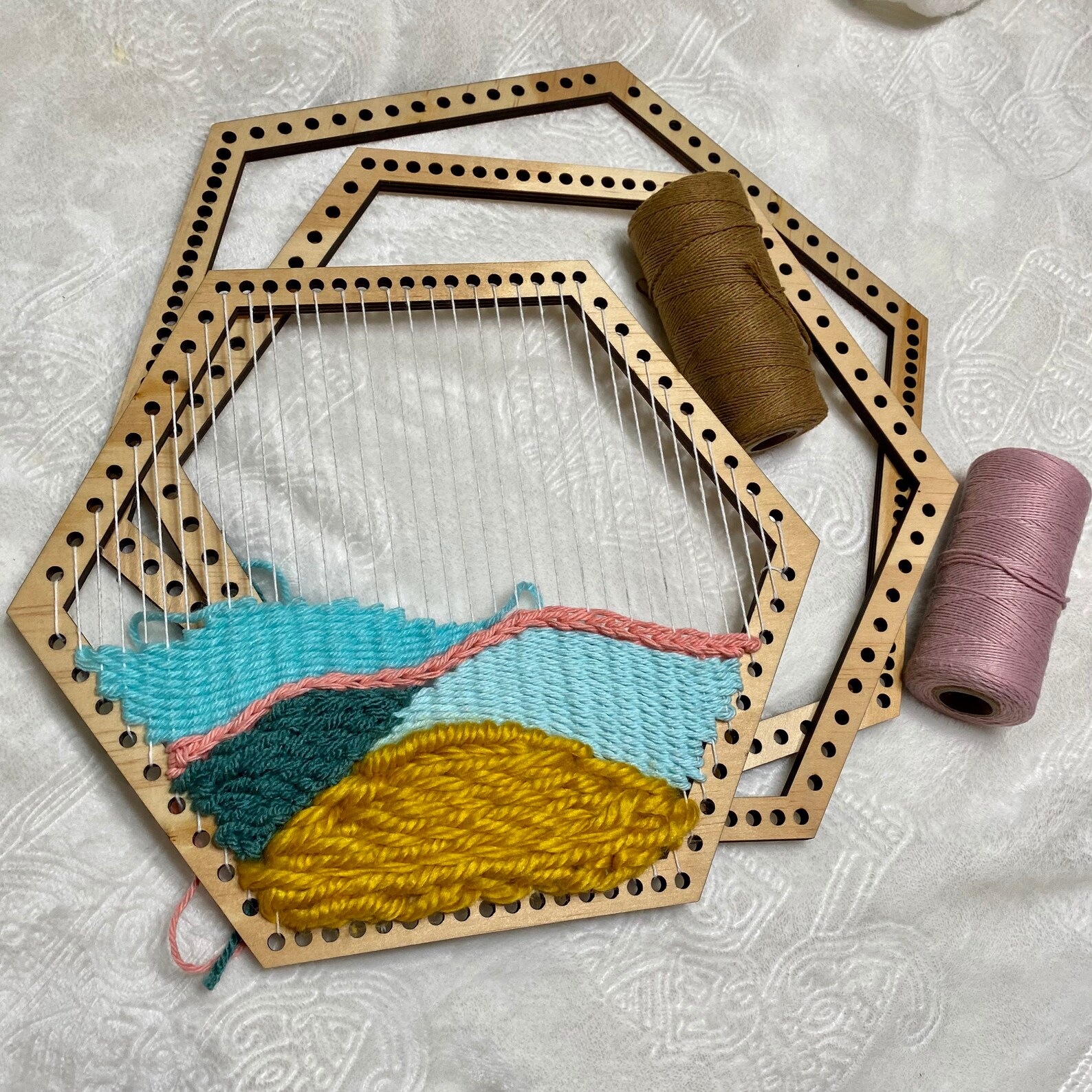 Hexagon Looms For DIY Weaving l Modern Weaving l Shape Looms Etsy