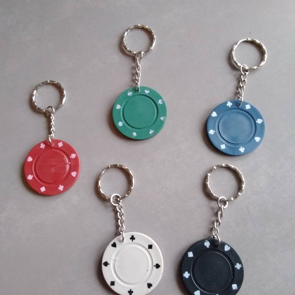 Poker Chip Keychain Etsy