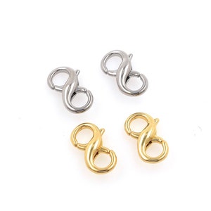 18K Gold Filled 18mm Double Opening Infinity Silver Figure 8 interchangeable Enhancer Clasps for Jewelry Making