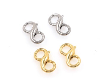 18K Gold Filled 18mm Double Opening Infinity Silver Figure 8 interchangeable Enhancer Clasps for Jewelry Making