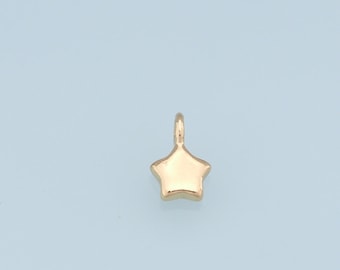 Gold Star Charms,18K Gold Filled Star Pendant,Star Charm Bracelet Necklace for DIY Jewelry Making Supply