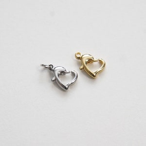 18K Gold Filled Gold Spring Gate Ring Heart Clasp,Push Clip Clasp,Spring Gate for Jewelry Making