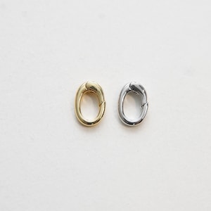 18K Gold Filled Oval Carabiner Clasp,Carabiner Lock Connector,Spring Push Gate for DIY Jewelry Finding Necklace Bracelet