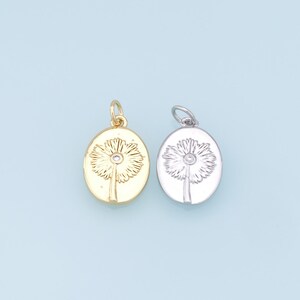 Gold Flower Charms,18K Gold Filled CZ flower Pendant,Silver flower Charm Bracelet Necklace for DIY Jewelry Making Supply