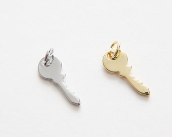 Gold key Charms,18K Gold Filled Key Pendant,Silver key Charm Bracelet Necklace for DIY Jewelry Making Supply