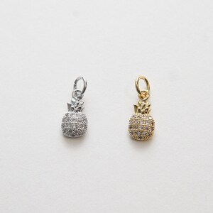 Gold Pineapple Charms,18K Gold Filled Pineapple Pendant,Fruit Charm Bracelet Necklace for DIY Jewelry Making Supply