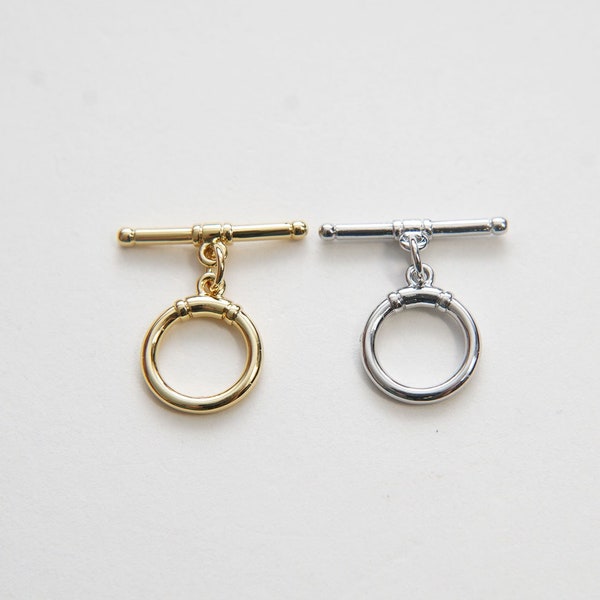 18K Gold Toggle Clasp, Gold OT Clasp Fancy Design OT Clasp Bulk Supply for Bracelet Necklace Component