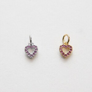 Gold Tiny Heart Charms,18K Gold Filled Heart Pendant,CZ Micro Pave Heart Charm Bracelet Necklace for DIY Jewelry Making Supply