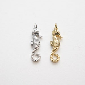 Gouden zeepaardje charmes, 18K goud gevulde zeepaardje hanger, zilveren zeepaardje bedelarmband ketting voor DIY sieraden maken aanbod
