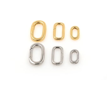 18K Gold Filled Oval Karabiner Verschluss, Karabiner Lock Stecker, Feder Push Tor für DIY Schmuck finden Halskette Armband