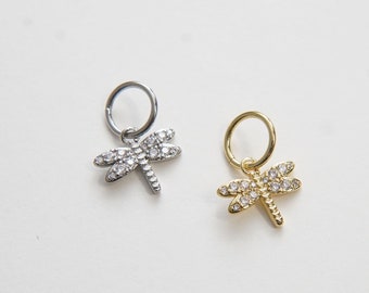 Gold-Libellen-Charms, 18 Karat Gold gefüllter Libellen-Anhänger, silberne Libellen-Charm-Armband-Halskette für DIY-Schmuckherstellung