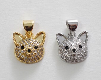 Gold Dog Charms,18K Gold Filled Dog Pendant,cute Dog Charm Bracelet Necklace for DIY Jewelry Making Supply
