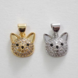 Gold Dog Charms,18K Gold Filled Dog Pendant,cute Dog Charm Bracelet Necklace for DIY Jewelry Making Supply