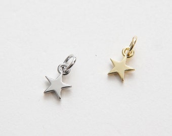 Gold Star Charms,18K Gold Filled Star Pendant,Silver Star Charm Bracelet Necklace for DIY Jewelry Making Supply