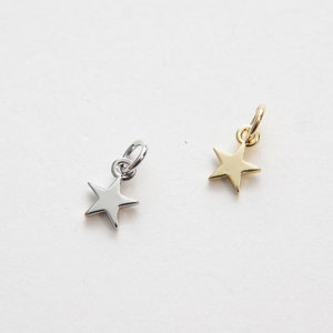 Gold Star Charms,18K Gold Filled Star Pendant,Silver Star Charm Bracelet Necklace for DIY Jewelry Making Supply