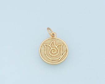 Gold element Charms,18K Gold Filled Fire Wind Earth Water Pendant,Element Charm Bracelet Necklace for DIY Jewelry Making Supply