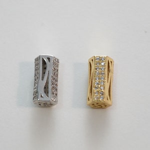 Gold Tube Beads Charms,18K Gold Filled barrel spacer beads Bracelet Necklace for DIY Jewelry Making Supply