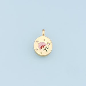Gold Flower Charms,18K Gold Filled CZ Flower Pendant,Star Charm Bracelet Necklace for DIY Jewelry Making Supply