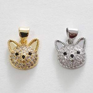 Gold Dog Charms,18K Gold Filled Dog Pendant,cute Dog Charm Bracelet Necklace for DIY Jewelry Making Supply