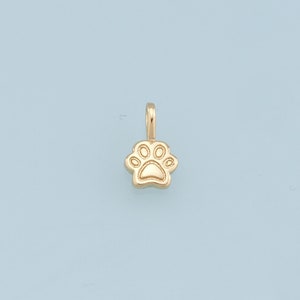 Gold Tiny Paw Charms,18K Gold Filled Cat Paw Pendant,Dog Paw Charm Bracelet Necklace for DIY Jewelry Making Supply