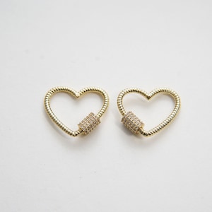 18K Gold Filled Heart Carabiner Clasp,Buckle Clasp,Carabiner Screw Clasp,Turnbuckle,for DIY Jewelry