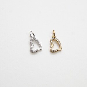 Gold Tiny Heart Charms,18K Gold Filled Heart Pendant,CZ Micro Pave Heart Charm Bracelet Necklace for DIY Jewelry Making Supply