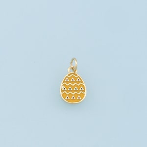 Gold Easter Egg Charms,18K Gold Filled Enamle Egg Pendant,Yellow Easter Egg Charm Bracelet Necklace for DIY Jewelry Making Supply