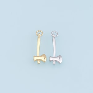 Gold Axe Charms,18K Gold Filled Axe Pendant,Axe Charm Bracelet Necklace for DIY Jewelry Making Supply