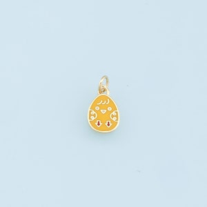 Gold Easter Egg Charms,18K Gold Filled Enamle Egg Pendant,Yellow Easter Egg Charm Bracelet Necklace for DIY Jewelry Making Supply