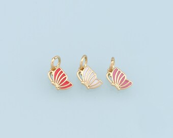 Gold Tiny Cup Charms,18K Gold Filled Enamel Cup Pendant,Cup Charm Bracelet Necklace for DIY Jewelry Making Supply